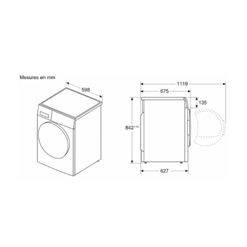 Série 8, Sèche-linge pompe à chaleur, 9 kg BOSCH WRB247C0FR - vue 6
