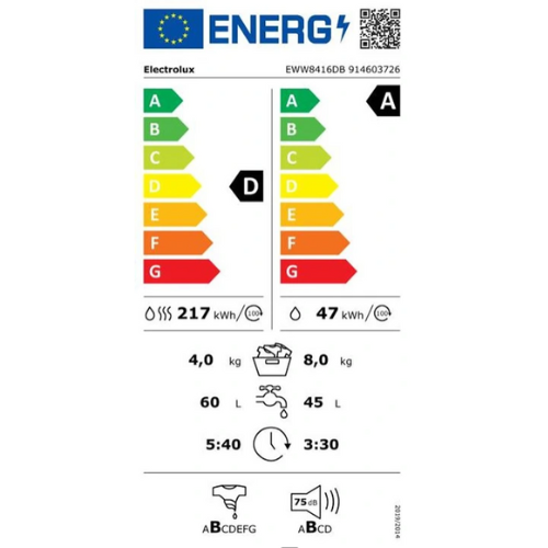 Lave-linge séchant 8/4 kg kg Electrolux EWW8416DBEM - vue 4