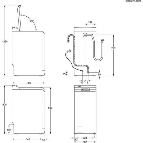 Lave-linge Top 6.0 kg Electrolux YW6T4613DAEM - vue 5