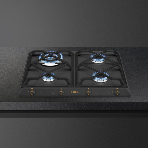 Table De Cuisson 4 Feux 60 cm Anthracite SMEG SRV864AOGH - vue 5
