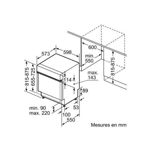 Série 2, Lave-vaisselle encastrable avec bandeau, 60 cm, Acier brossé BOSCH SMI2HTS02E - vue 7