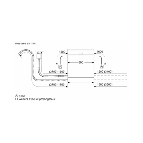 Série 2, Lave-vaisselle encastrable avec bandeau, 60 cm, Acier brossé BOSCH SMI2HTS02E - vue 9