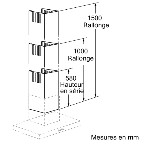 Rallonge Cheminee de Hotte Inox Neff Z5905N0 - vue 3