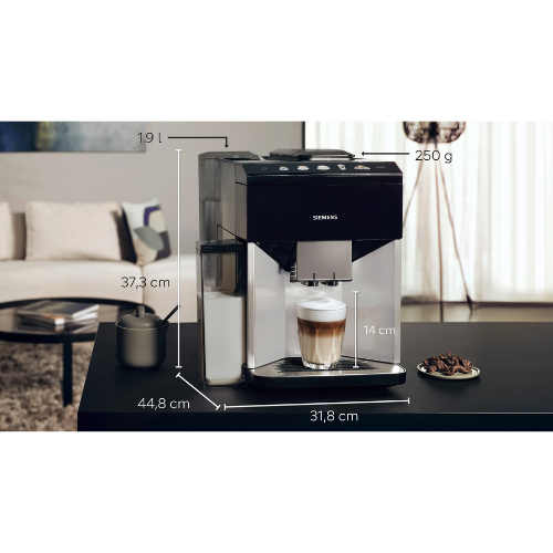 Machine à café tout-automatique, EQ500 integral, Argent naturel, Noir lustré, Réservoir d'eau SIEMENS TQ513R01 - vue 3