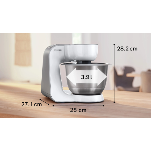 Série 4, Robot pâtissier, MUM 5, 1000 W, Blanc, argent BOSCH MUM58200E - vue 2
