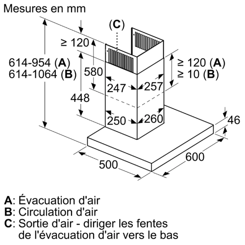 Hotte Décor Mural Série 6 60cm Inox BOSCH DWB67JP50 - vue 3