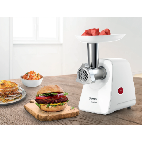 Hachoir à viande, SmartPower, 1500 W, Blanc, blanc BOSCH MMWP2004 - vue 3