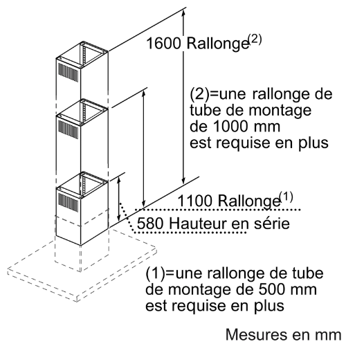 Rallonge cheminée de hotte 160cm Inox NEFF Z5918N1 (#D654573) - vue 3