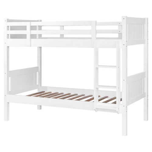 Lit Batna En Bois 1+1 Blanc 90x190CM Eurodesign - vue 3