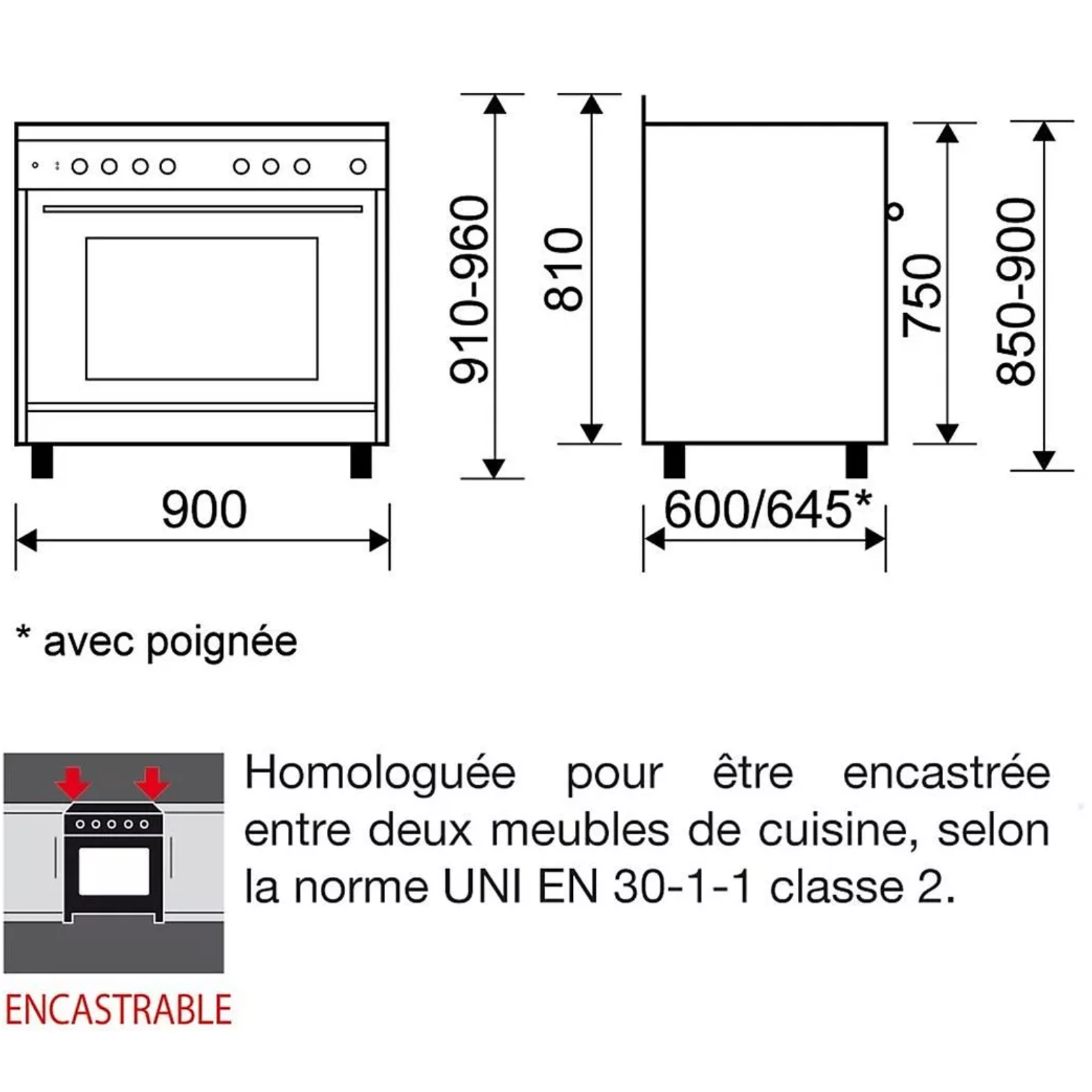 Cuisinière e-Cooker 90 x 60 CM GLEM GE960CVIX2 - vue 3