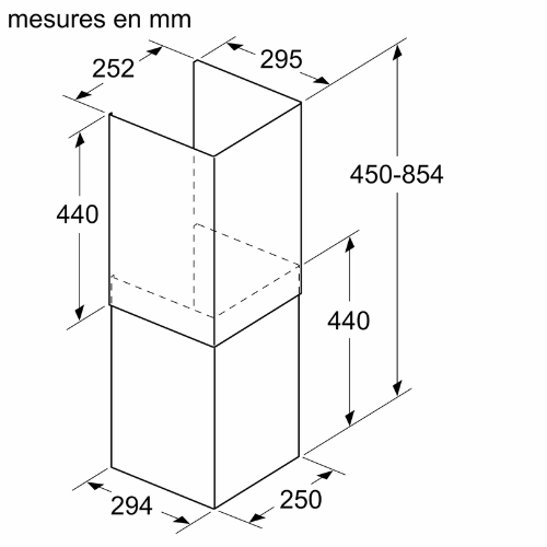 Accessoire pour hottes, 450-854 mm, Noir SIEMENS LZ11IBK61 - vue 3