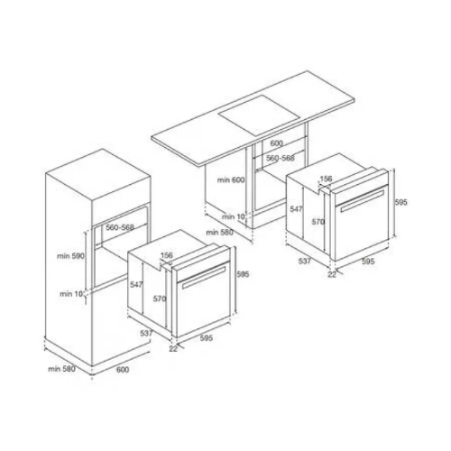 Four multifonction pyrolyse Inox AIRLUX AFP211BK - vue 3