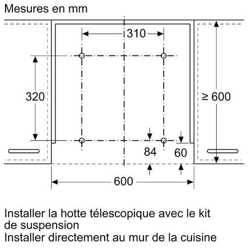CADRE D'ABAISSEMENT POUR HOTTE BOSCH DSZ4660 - vue 3