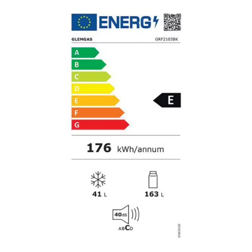 Réfrigérateur congélateur 2 portes GLEM GRF2103BK - vue 3