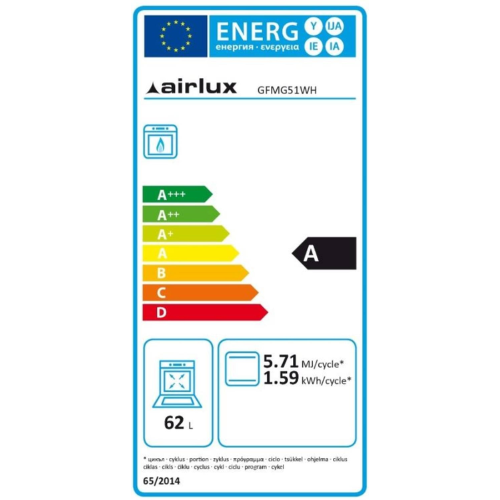 Four gaz METROPOL blanc Glem GFMG51WH - vue 3