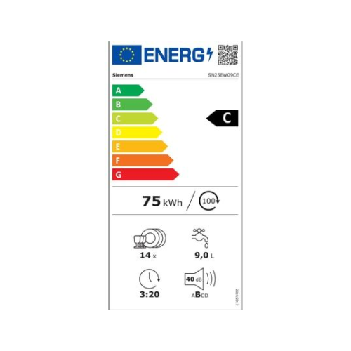 iQ500, Lave-vaisselle pose-libre, 60 cm, Blanc SIEMENS SN25EW09CE - vue 3