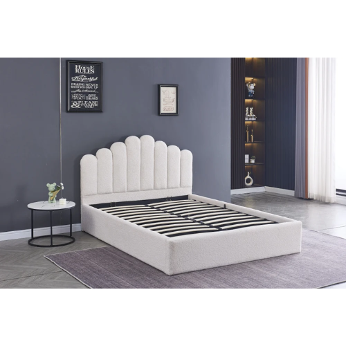 LIT DOHA VELOURS DOUDOU AVEC COFFRE 140X190CM EURODESIGN 746DD140 - vue 3