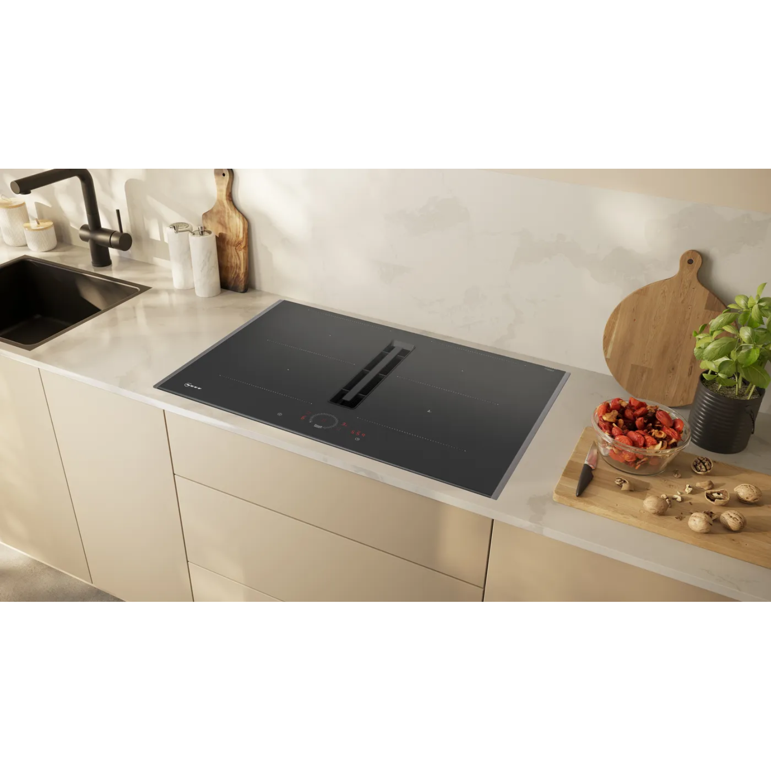 N 70, Table induction aspirante, 70 cm, avec cadre NEFFD V57THQ4L0 - vue 2