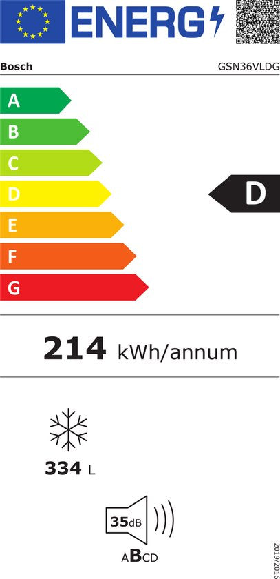 Série 4, Congélateur pose-libre, 186.2 x 59.5 cm, Couleur inox BOSCH GSN36VLDG