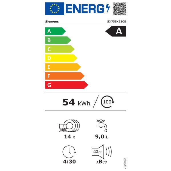 iQ500, Lave-vaisselle tout intégrable, 60 cm, XXL (grande hauteur), varioHinge SIEMENS SX75EX23CE