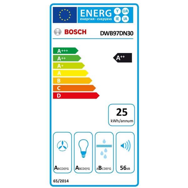 Série 6, Hotte murale, 90 cm, Couleur inox BOSCH DWB97DN30