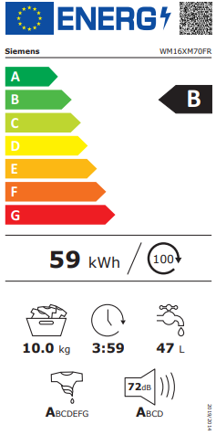 iQ700, Lave-linge front, 10 kg, 1600 trs/min SIEMENS WM16XM70FR