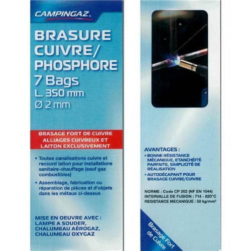 4 Lots de 7 Baguettes Brasure CU/PH D2 35 CM Campingaz - 2000025005
