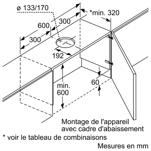 CADRE D'ABAISSEMENT POUR HOTTE BOSCH DSZ4660 - vue 4