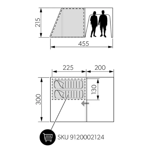 Tente gonflable 2 personnes Dometic Santorini FTK 2X4 TC - vue 4
