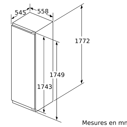 Série 4, Congélateur intégrable, 177.2 x 55.8 cm, charnières pantographes BOSCH GIN81VEE0 - vue 4