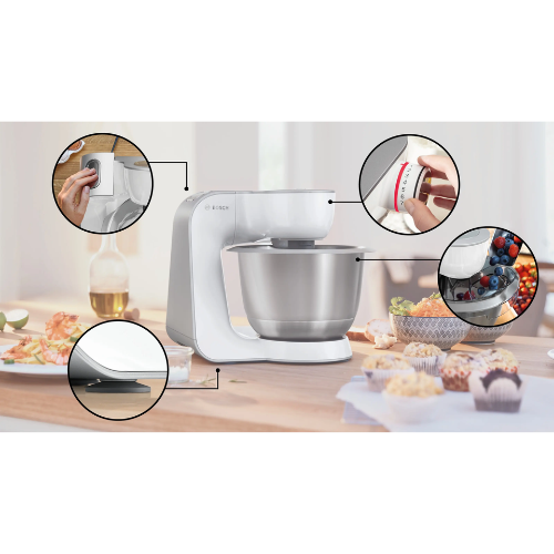 Série 4, Robot pâtissier, MUM 5, 1000 W, Blanc, argent BOSCH MUM58200E - vue 3