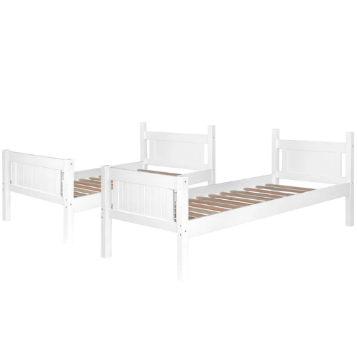 Lit Batna En Bois 1+1 Blanc 90x190CM Eurodesign - vue 4