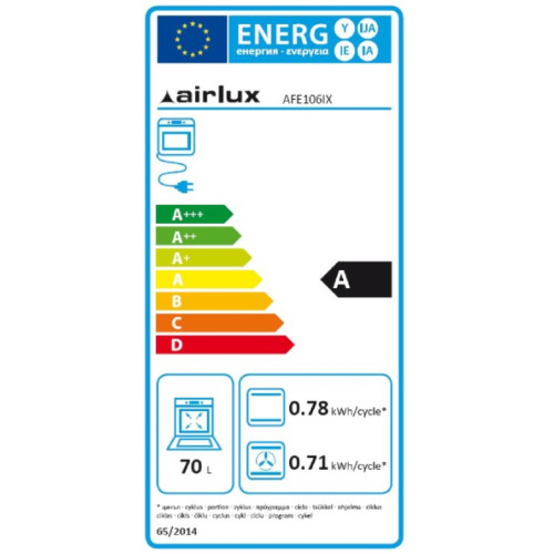 Four multifonction émail lisse Inox anti-trace/verre noir AIRLUX AFE106IX - vue 4