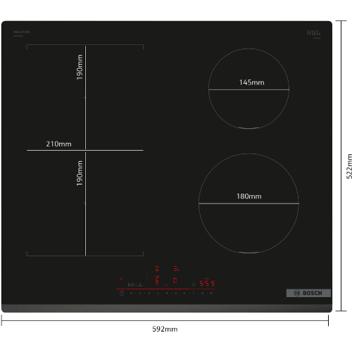 Série 6, Table à induction, 60 cm, Noir, sans cadre BOSCH PVS631HB1E - vue 4