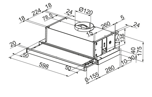 Airlux AHT630IX 60cm Drawer Hood