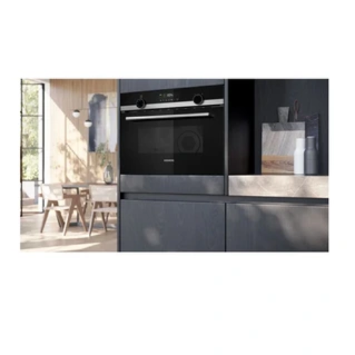 iQ500, Four combine micro-ondes avec hot air, 60 x 45 cm, Inox SIEMENS CM585AGS1 - vue 4