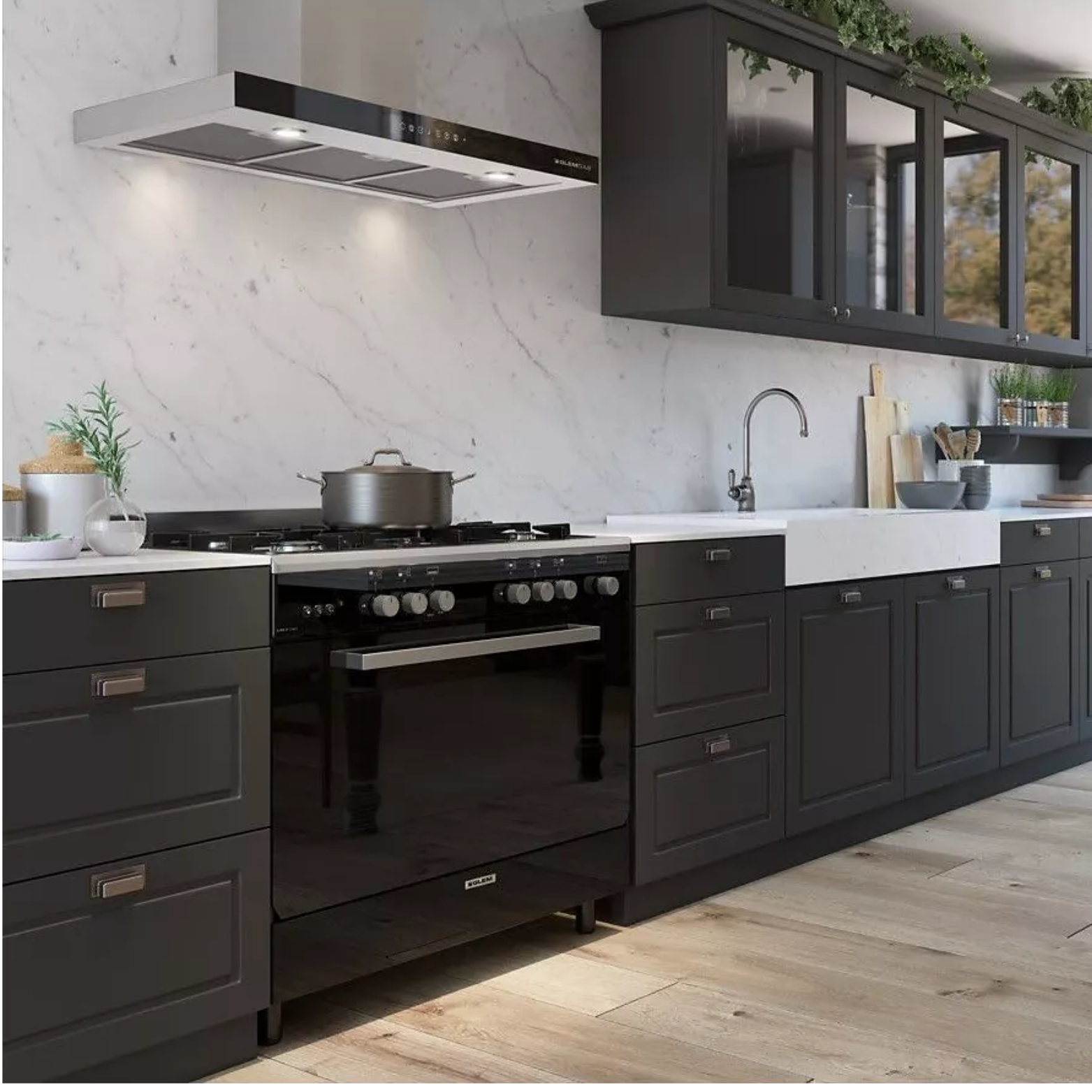 Cuisinière Gaz Catalyse 90 x 60cm Noire Glem GE960CMBK2 - vue 3