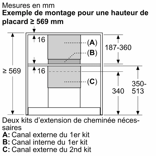 Cooker hood accessory, 187-360 mm, Black NEFF Z51IBN1S1