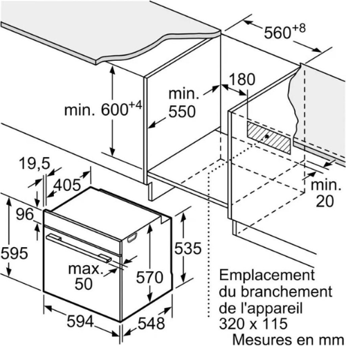 N 50, Four intégrable, 60 x 60 cm, Inox NEFF B5ACH7AN3F - vue 4