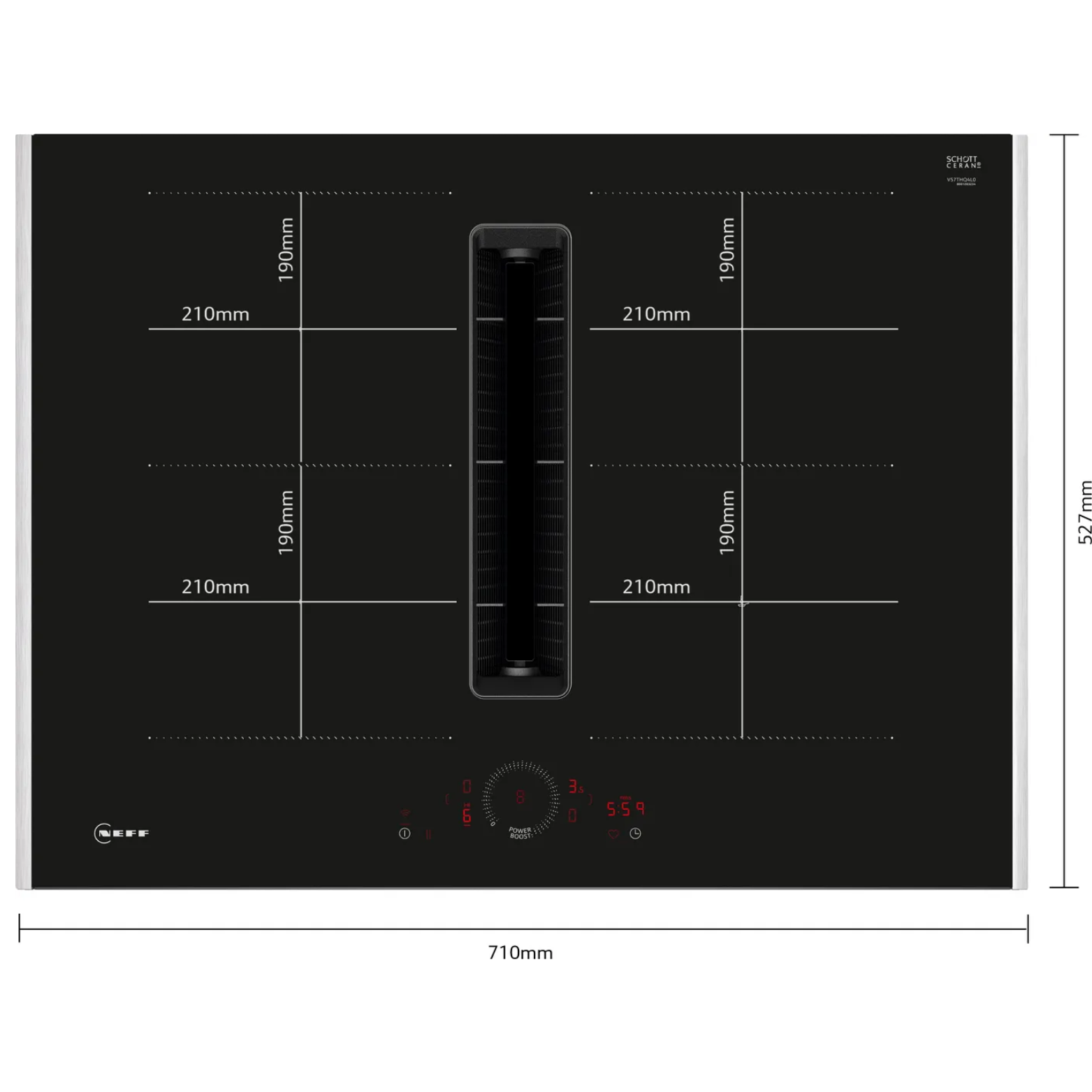 N 70, Table induction aspirante, 70 cm, avec cadre NEFFD V57THQ4L0 - vue 4