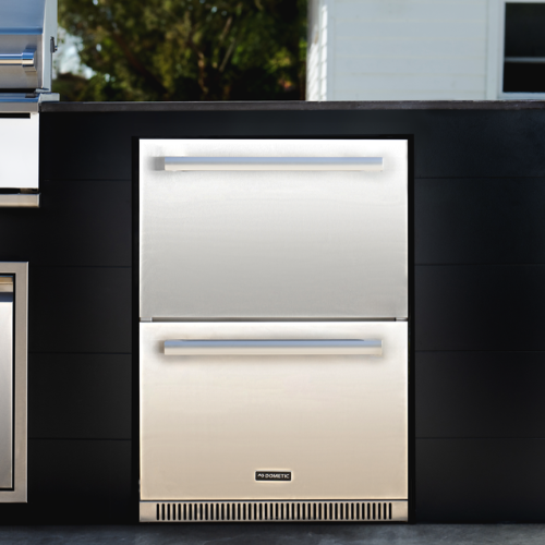 Réfrigérateur d’extérieur à tiroir en acier inoxydable pour une capacité maximale de 150 l, 220/240 V, conception verticale,