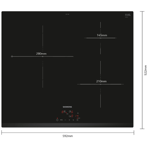 iQ100, Table à induction, 60 cm, Noir, sans cadre SIEMENS EH631BJB6E - vue 4