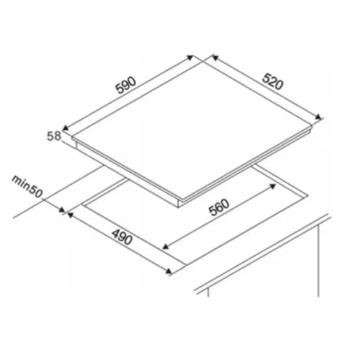 Table de cuisson AMICA AI3546 - vue 2