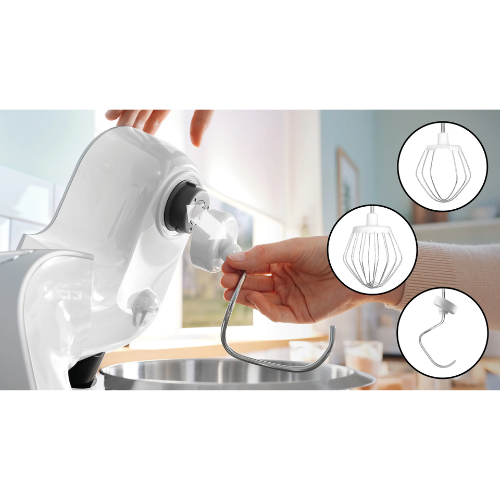 Série 4, Robot pâtissier, MUM 5, 1000 W, Blanc, argent BOSCH MUM58200E - vue 4