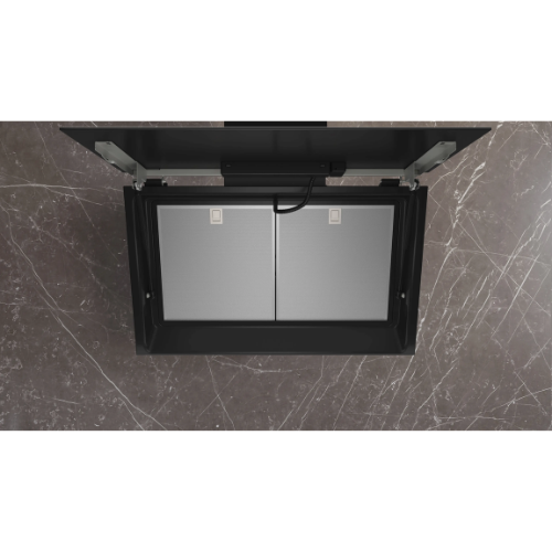 iQ500, Hotte murale, 80 cm, Noir avec finition en verre SIEMENS LC81KAN60 - vue 5