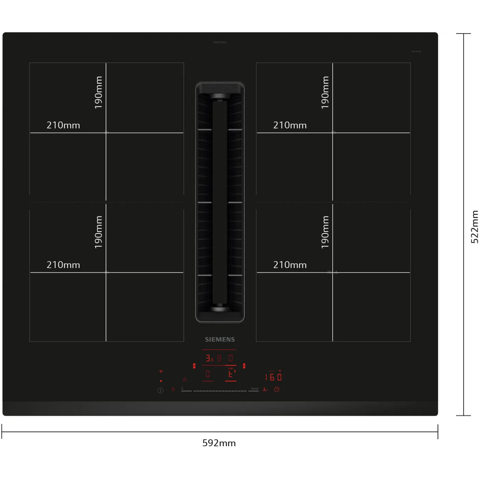 iQ500, Table induction aspirante, 60 cm, sans cadre SIEMENS ED631HQ26E - vue 5