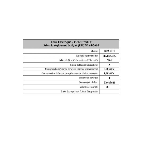 Four encastrable Brandt BXP5531XEM - vue 5
