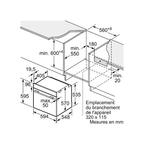 iQ300, Four intégrable, 60 x 60 cm, Inox SIEMENS HB554AER3F - vue 4
