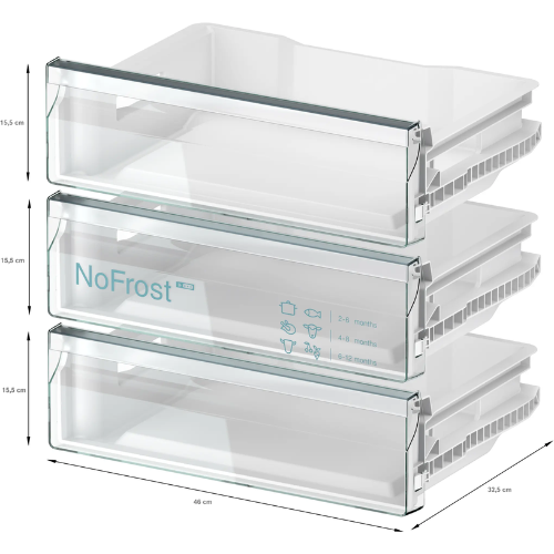 iQ500, Congélateur intégrable, 82 x 59.8 cm, Charnières pantographes softClose SIEMENS GU21NADE0 - vue 5