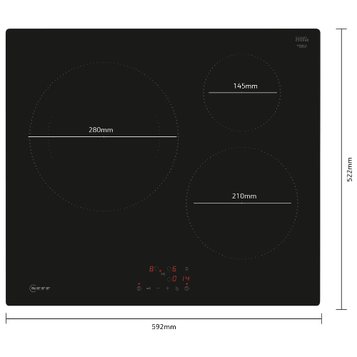N 50, Table à induction, 60 cm, Noir, sans cadre NEFF T56NBJ1L0 - vue 4